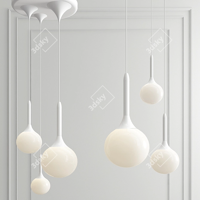 Innovative Glass Sphere Pendant Light 3D model image 2