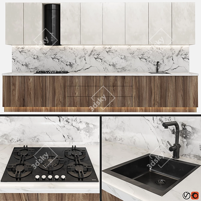 Versatile Kitchen006 - 3D Model & Rendering 3D model image 1