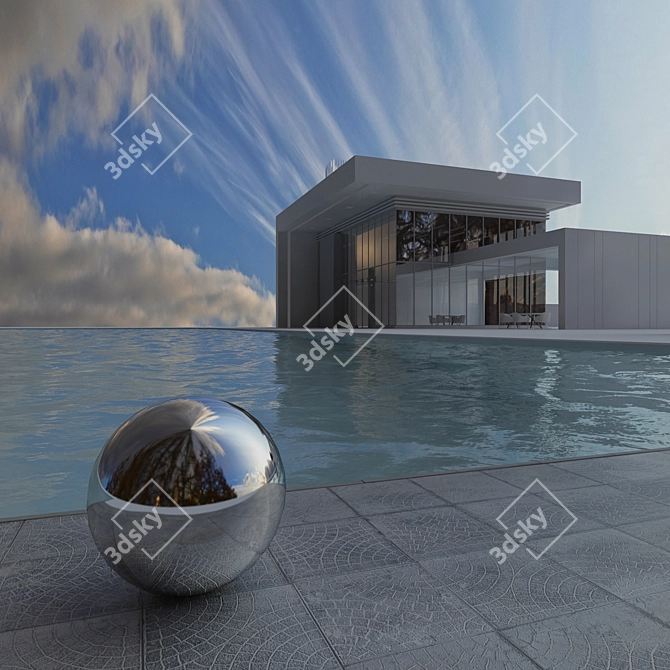 HDRI Cityscape: Poolside Illumination 3D model image 2