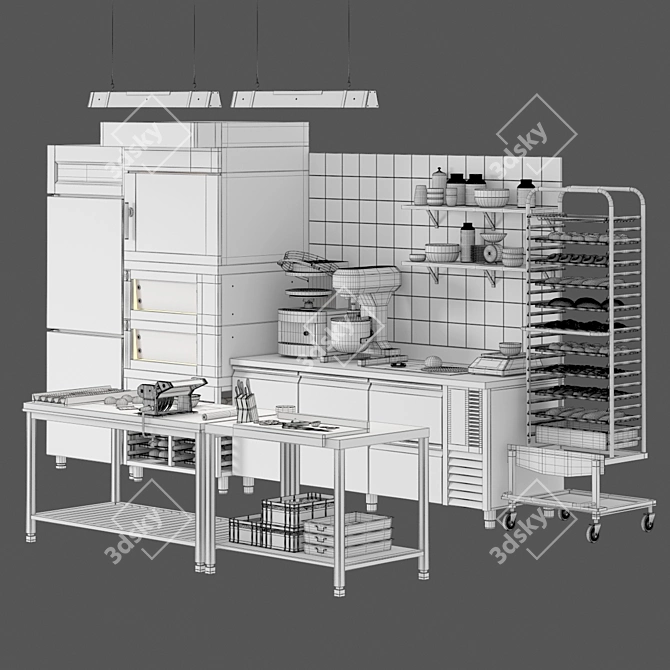 Professional Bakery Equipment 3D model image 5