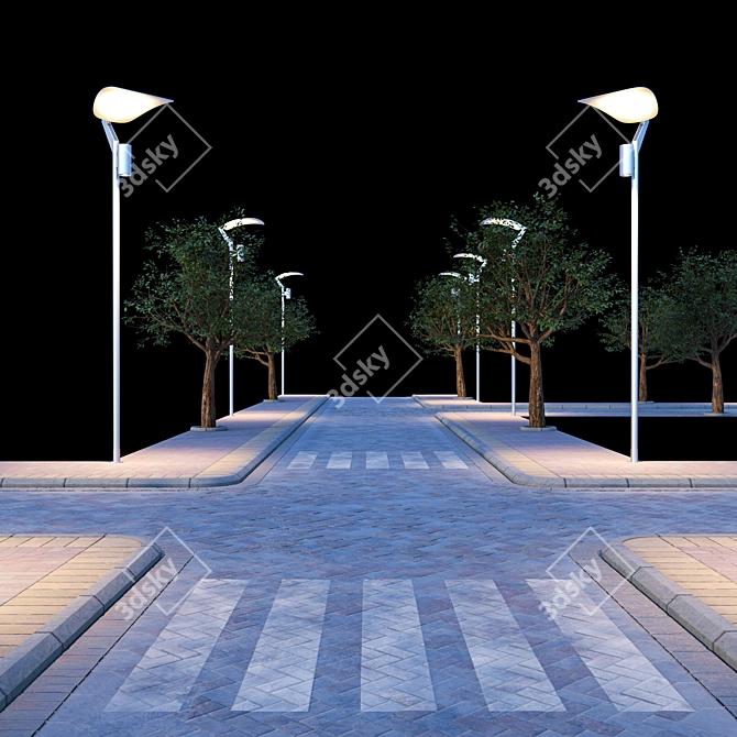 Concrete Paving Kit with Sidewalk 3D model image 2