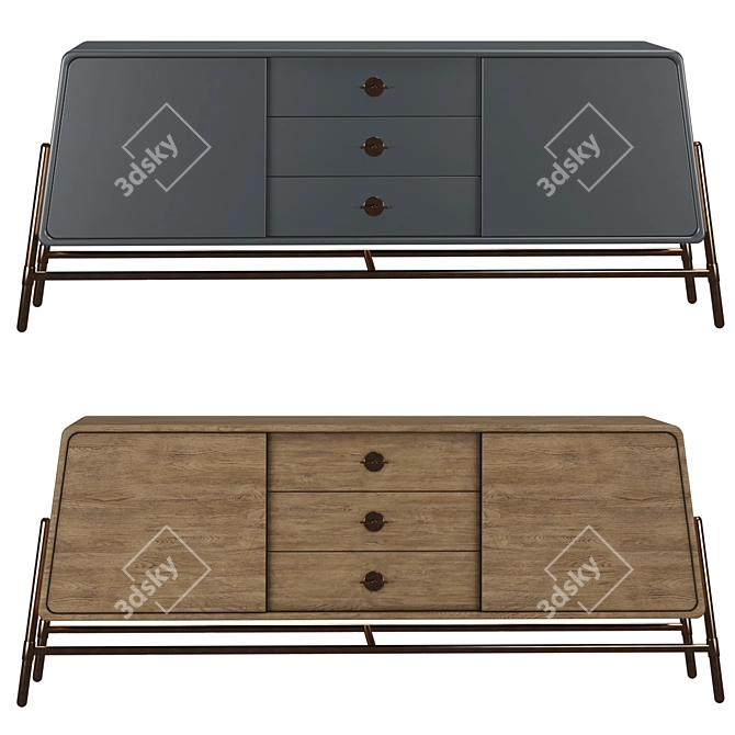 Modern Tulpar Chest of Drawers 3D model image 1