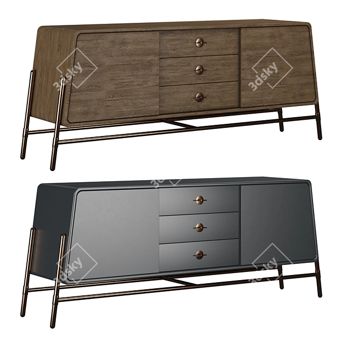 Modern Tulpar Chest of Drawers 3D model image 2