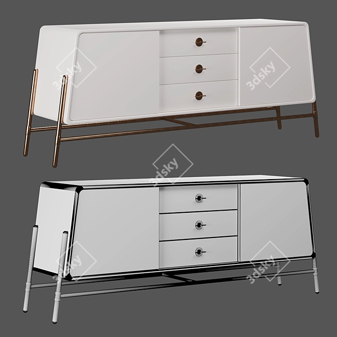 Modern Tulpar Chest of Drawers 3D model image 3