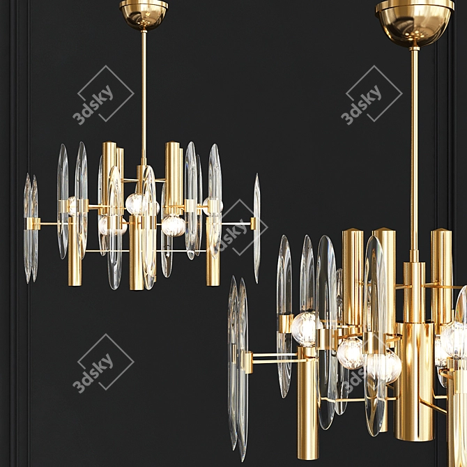 Elegant Sciolari Chandelier: Hollywood Regency Glam 3D model image 1