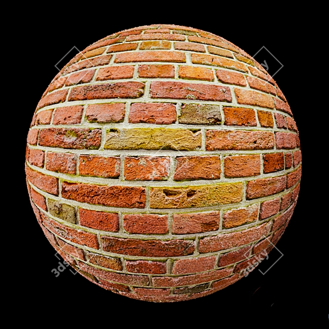 PBR Brick Textured Material 3D model image 2