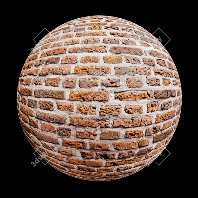 PBR Brick Textured Material 3D model image 3