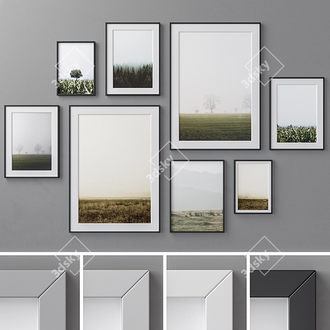 Multi-sized Photo Frames Set 3D model image 1