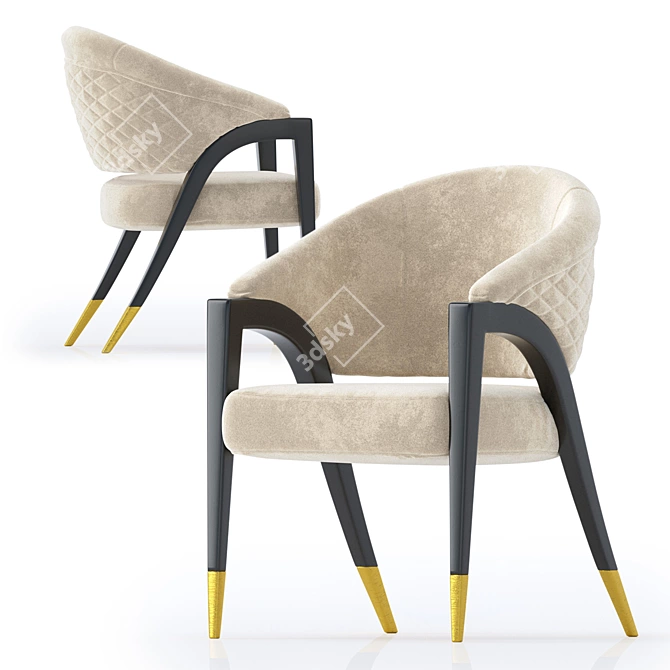 Rozzoni Litta Upholstered Armrest Chair 3D model image 1