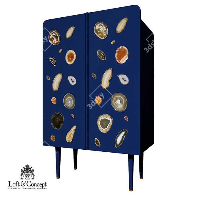 Patrick Naggar Gem Cabinet: Agate-Inspired Luxury 3D model image 1