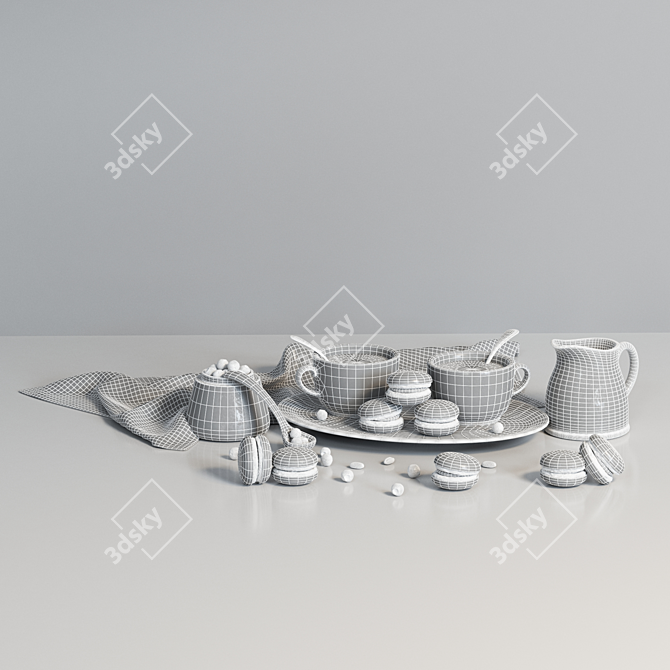 Blueberry Bliss Decorative Dish Set 3D model image 3
