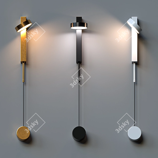 Industrial Charm: B4114 Loft Sconce 3D model image 2