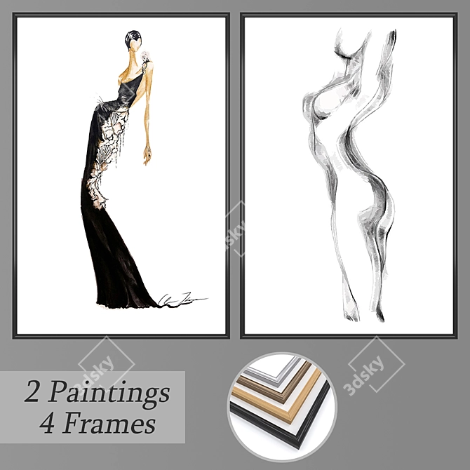 Artistic Wall Decor Set: No 997 3D model image 1