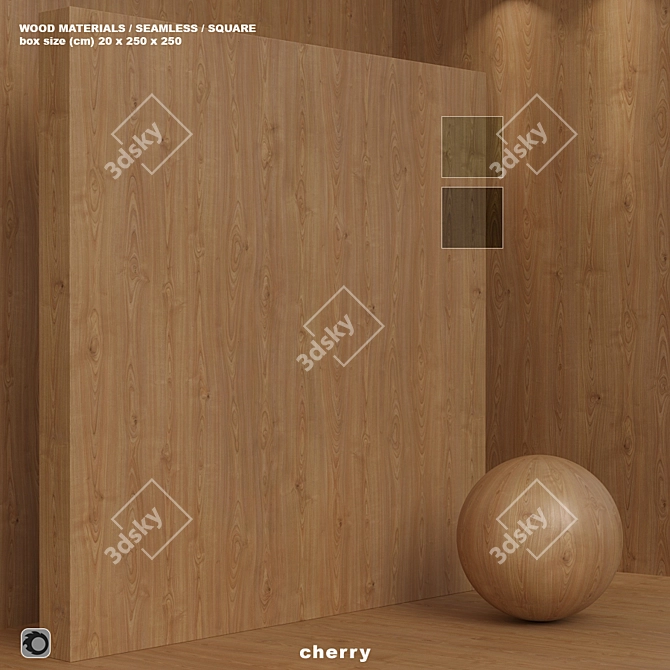 Cherry Wood Seamless Material Set 3D model image 1