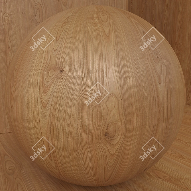 Cherry Wood Seamless Material Set 3D model image 2