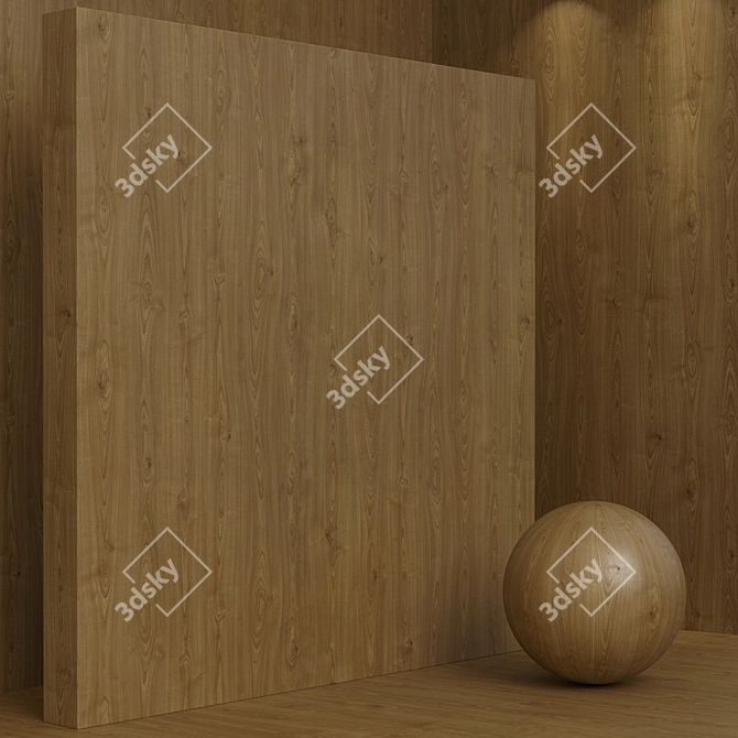 Cherry Wood Seamless Material Set 3D model image 3
