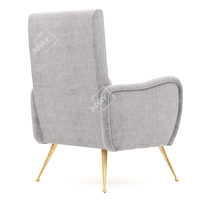 Turin: a Luxurious Armchair 3D model image 2