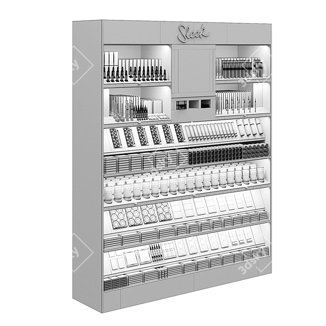 Modern Sleek Makeup Display Stand 3D model image 4