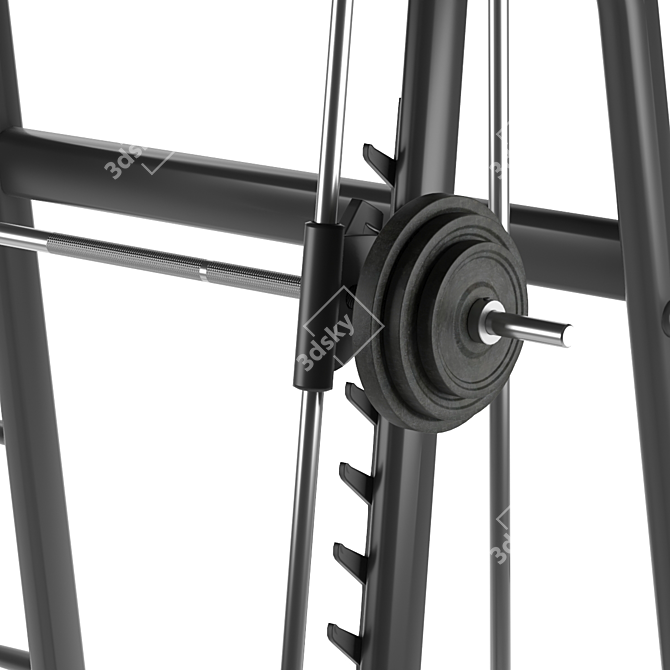 Versatile Smith Machine: Unrigged Gym Essential 3D model image 3