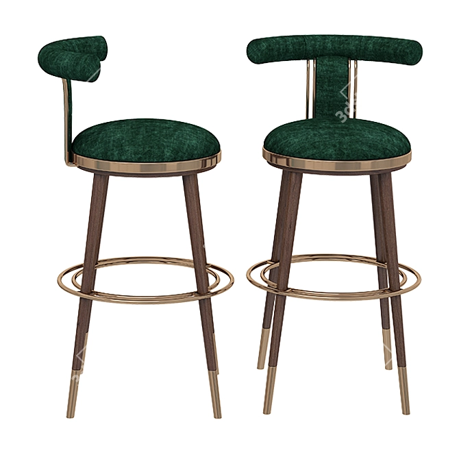 Elegant MORIS Bar Chair 3D model image 2