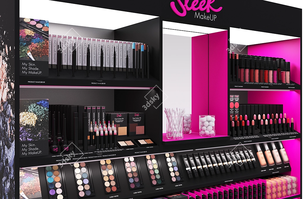 Sleek Makeup Display: Stylish and Functional 3D model image 2