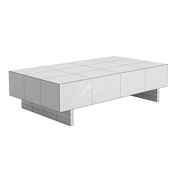 Savi Striped Inlay Coffee Table: Sleek and Stylish Design 3D model image 3