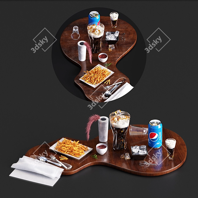 Pepsi and Fries Combo Set 3D model image 1