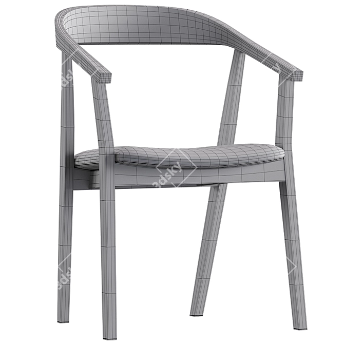Sleek Black Eco-Leather John Chair 3D model image 5