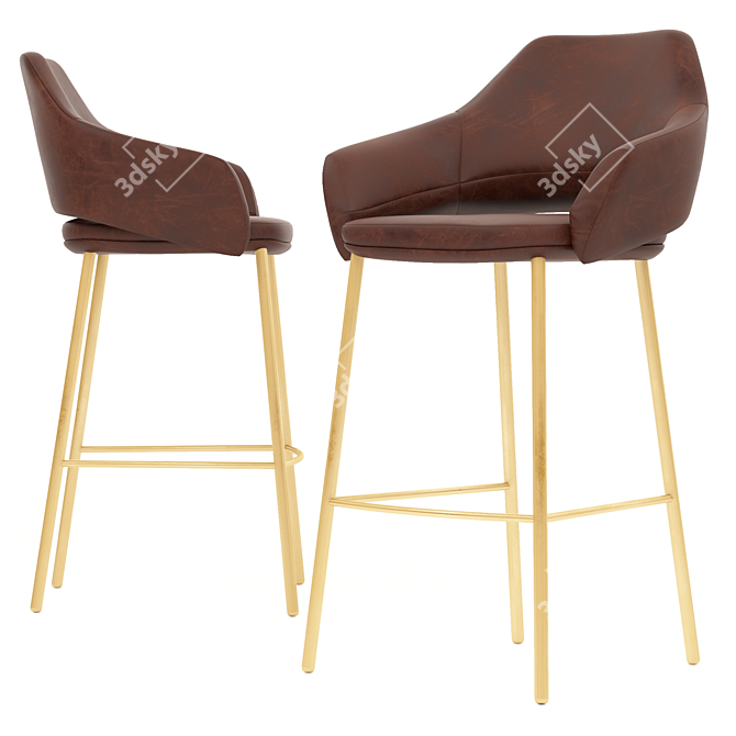 Elevate your bar experience - Swivel Barstool 3D model image 1