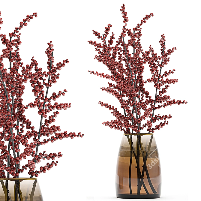 Berry Branches: Decorative Ensemble 3D model image 2