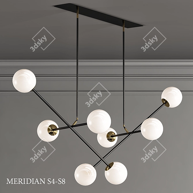 Sleek Metal Pendant Lamp 3D model image 1