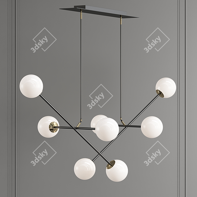 Sleek Metal Pendant Lamp 3D model image 2