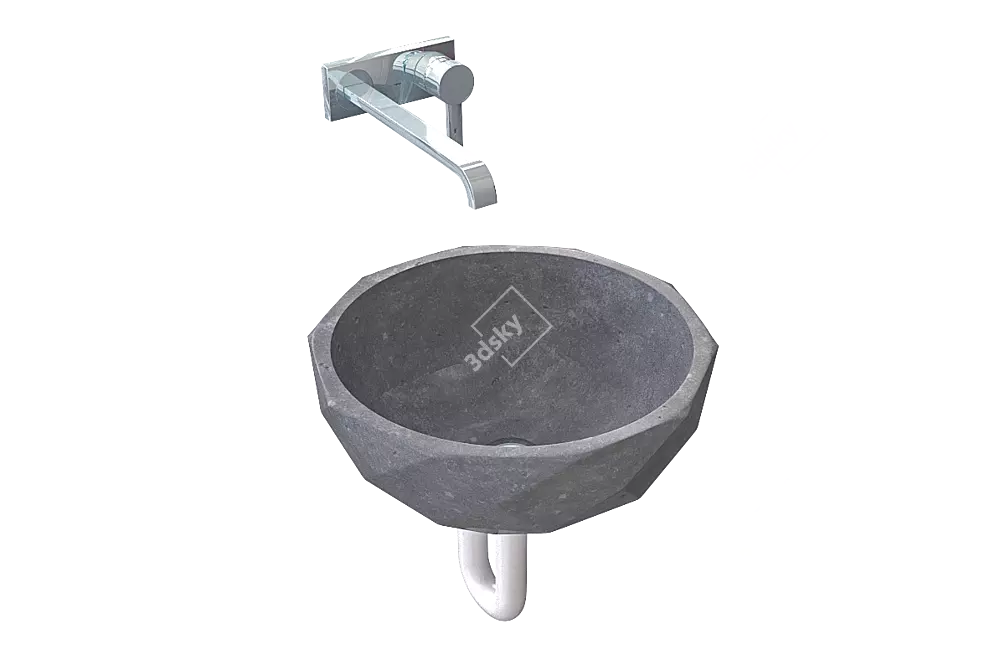 Modern Concrete Sink "Gratis 3D model image 2