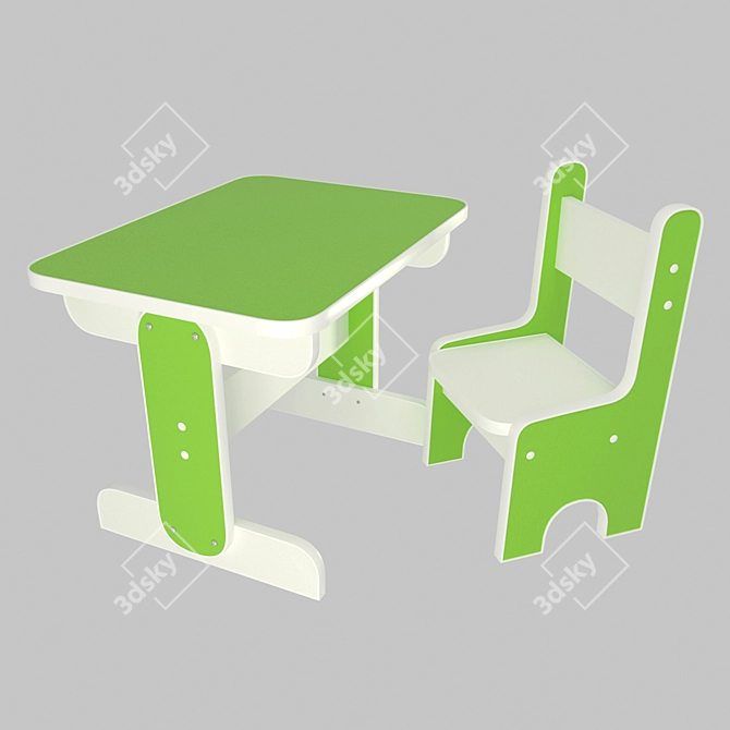 Littlyman Kids Table & Chair 3D model image 1