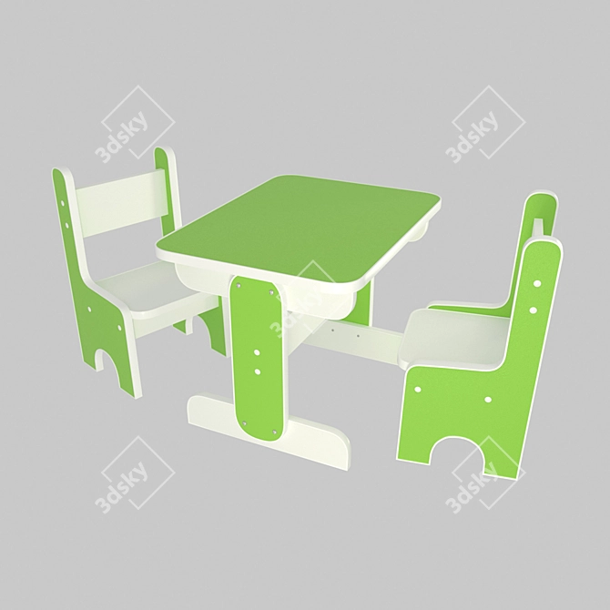 Littlyman Kids Table & Chair 3D model image 2