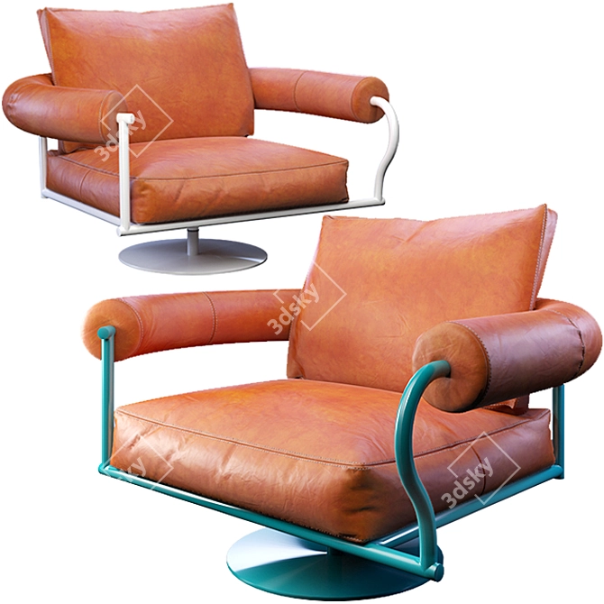 Modern Swivel Armchair: Sleek Design and Premium Materials 3D model image 1