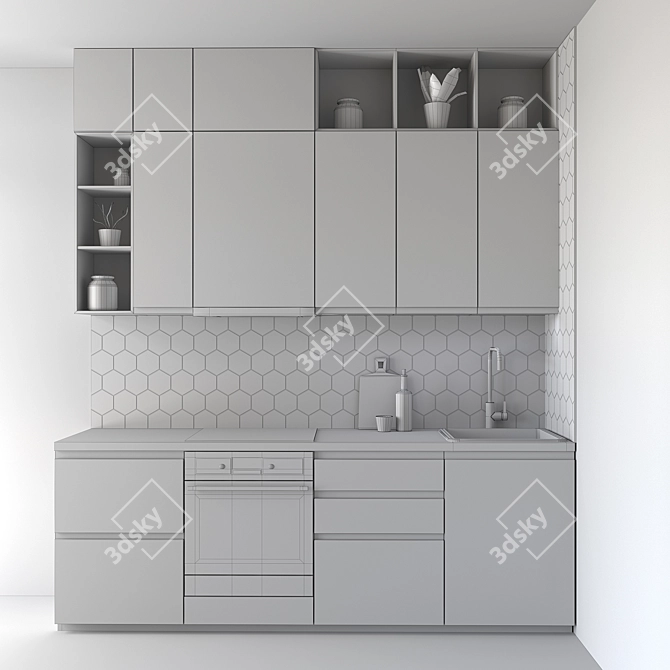 Modern Kitchen Design 2015 3D model image 4