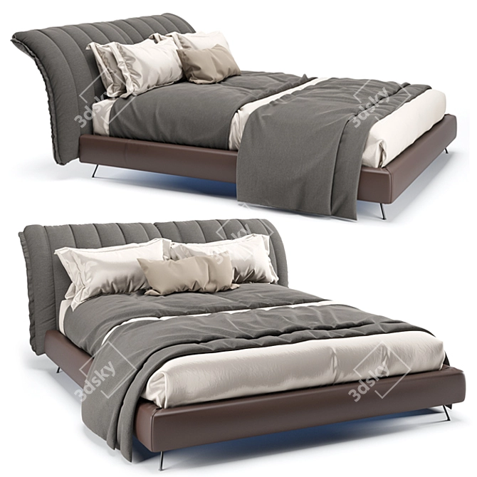 Modern Italian Bed: ON LINE 3D model image 2