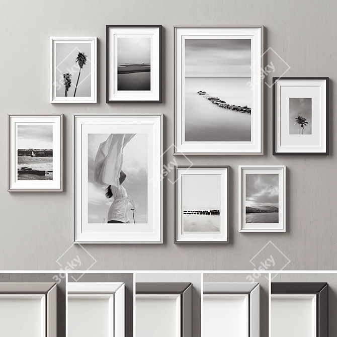 Versatile Multi-Color Picture Frame Collection 3D model image 1