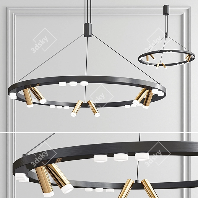 Odeon Superloop Chandelier - Versatile Lighting Solution 3D model image 2