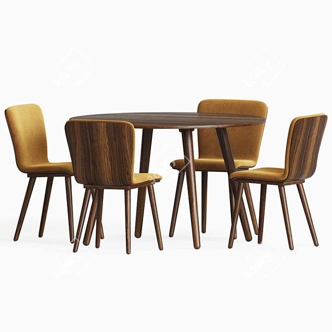 Modern Dining Set: Sede Chair & Seno Table 3D model image 2