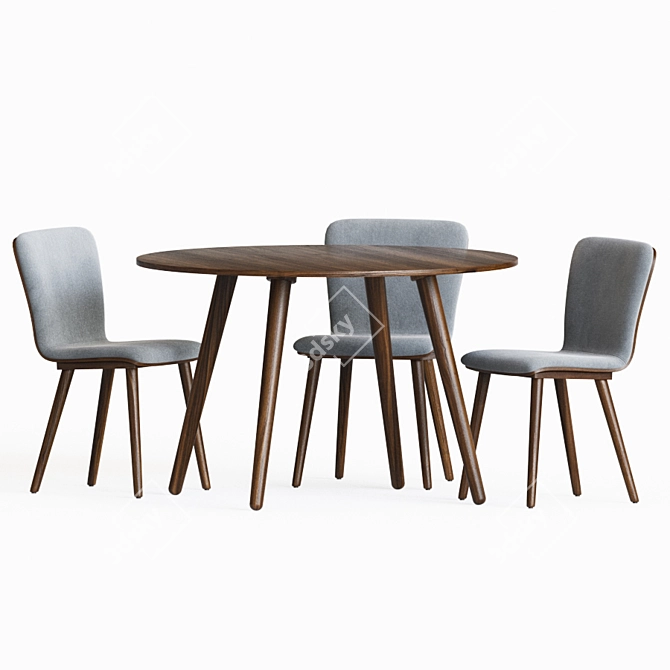 Modern Dining Set: Sede Chair & Seno Table 3D model image 3