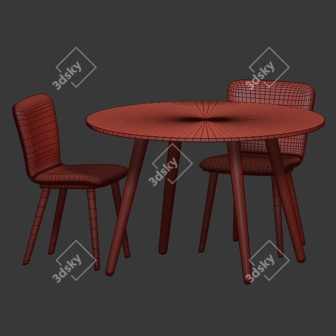 Modern Dining Set: Sede Chair & Seno Table 3D model image 5