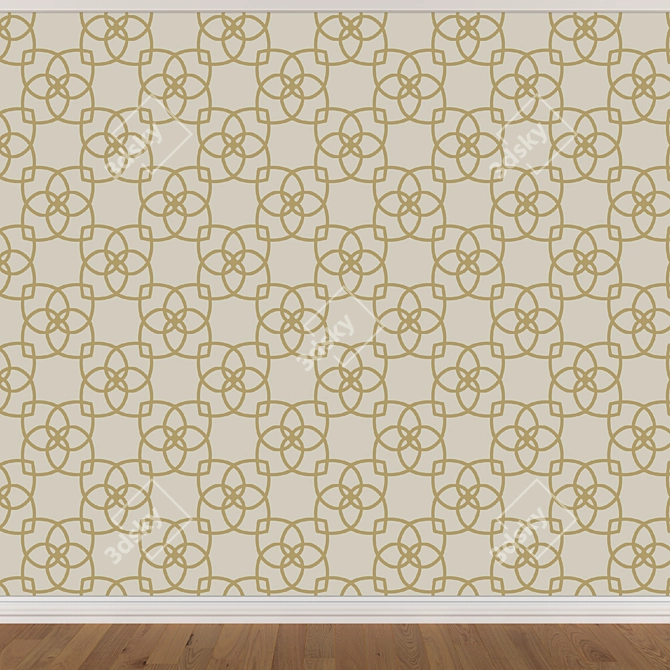 Seamless Wallpaper Set: 3 Colors 3D model image 3