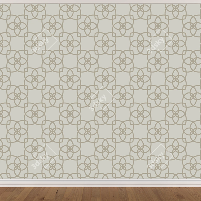 Seamless Wallpaper Set: 3 Colors 3D model image 3