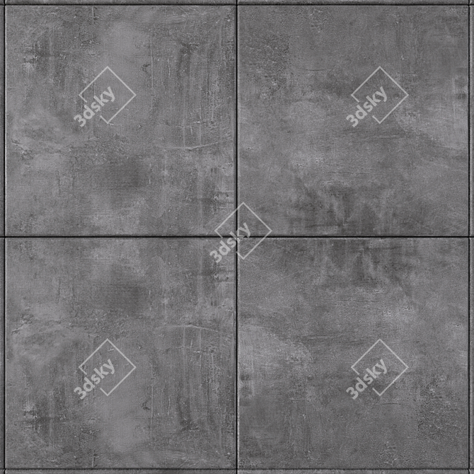 Boldly Black Concrete Wall Tiles 3D model image 2