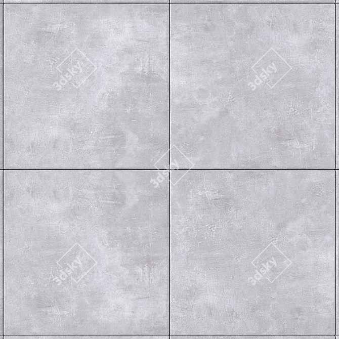 Modern Concrete Wall Tiles - Ares Gray 3D model image 2