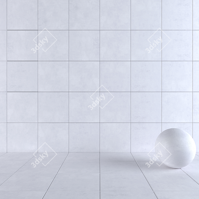 Concrete Ares Ice Wall Tiles 3D model image 1