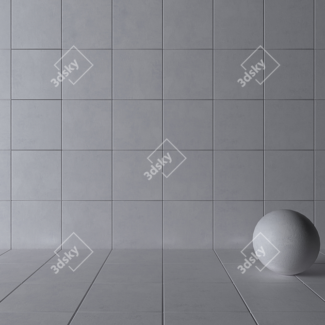 Concrete Ares Ice Wall Tiles 3D model image 3