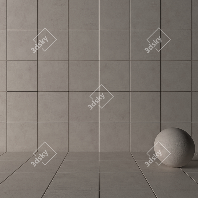 Ares Ivory Concrete Wall Tiles 3D model image 3